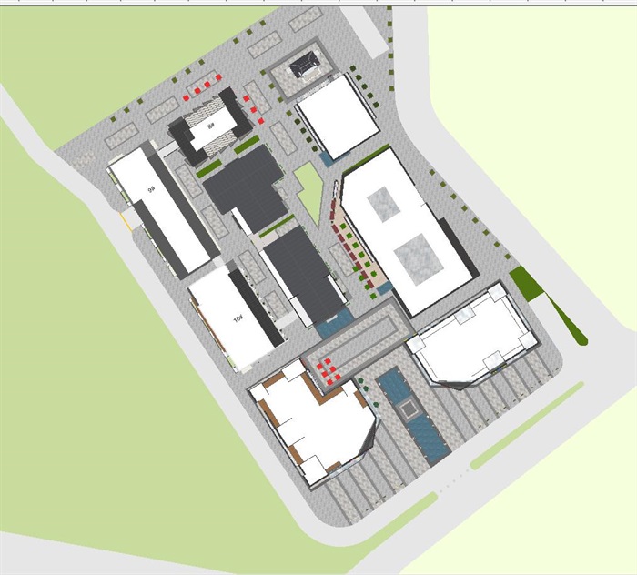 合肥罍街新中式商业街改造建筑方案su模型(附cad平面与主要经济技术