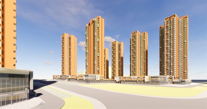 广州万科里享家坊城高层+商业建筑设计方案SU模型(14)