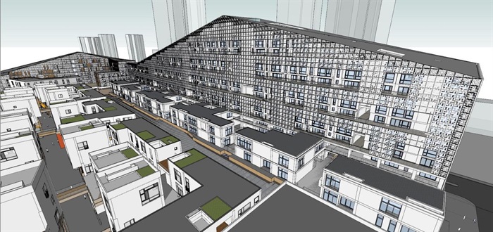 福田深业上城项目建筑设计方案SU模型(2)