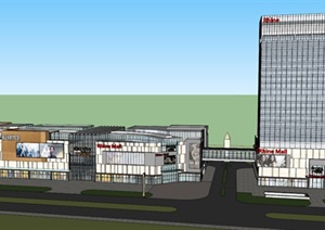 从化兴利莱茵汇酒店+商业综合广场建筑方案SU(草图大师)模型