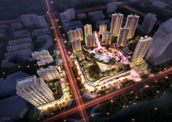 苏州绿地大都会风格商业中心建筑方案SU模型(9)