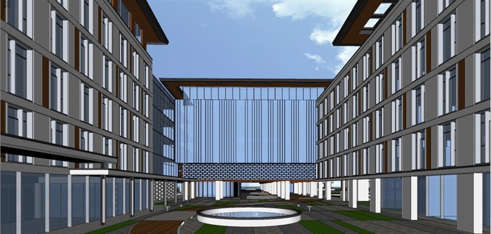 苏州新中式嘉盛集团总部建筑与景观方案SU模型(5)