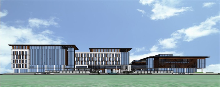苏州新中式嘉盛集团总部建筑与景观方案SU模型(16)