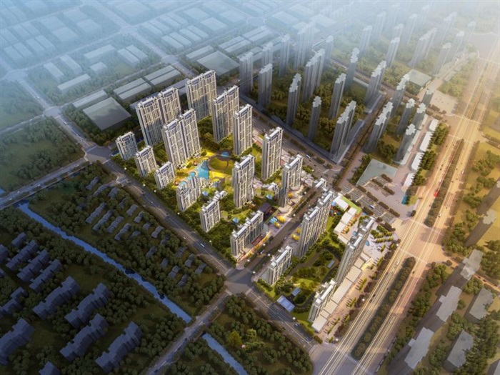 无锡协信未来城现代典雅高层+商业建筑方案SU模型(11)