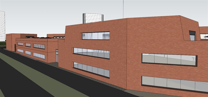 现代复兴家园社区商业中心建筑方案SU模型(2)