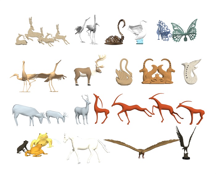 现代雕塑小品动物雕塑动物su模型(3)