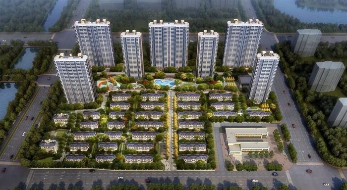 杭州良渚融信·澜天高层+别墅豪宅项目建筑与景观方案SU模型(3)