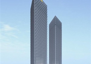 大庆绿地超高层办公楼建筑与大堂装潢方案SU(草图大师)模型