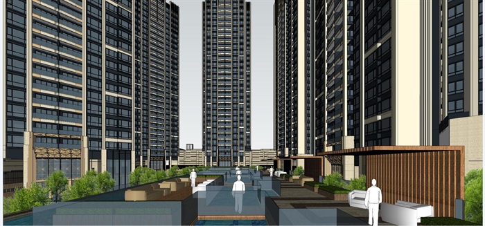 龙华白石龙龙光·玖龙玺Artdeco高层小区建筑规划方案SU模型(2)