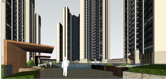 龙华白石龙龙光·玖龙玺Artdeco高层小区建筑规划方案SU模型(7)