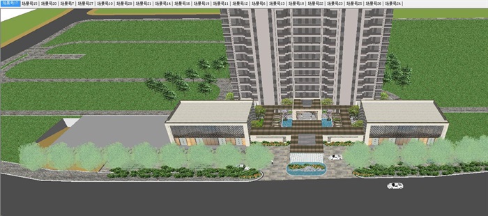 苏州金科仁恒·浅棠平江现代高层＋洋房豪宅项目建筑与景观SU模型(5)