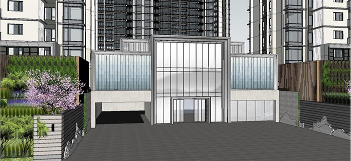 重庆现代典雅照母山龙湖·尘林间高层豪宅项目建筑设计方案SU模型(2)