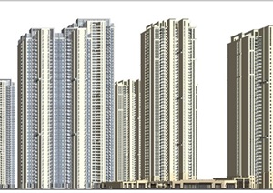 东湖金茂府超高层豪宅建筑方案SU(草图大师)模型