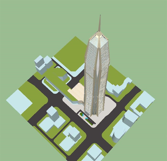 深圳平安国际金融中心超高层综合体建筑方案SU模型(7)