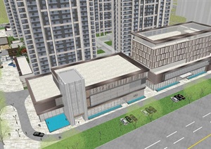 武汉立城百步亭超高层住宅建筑与景观SU(草图大师)模型