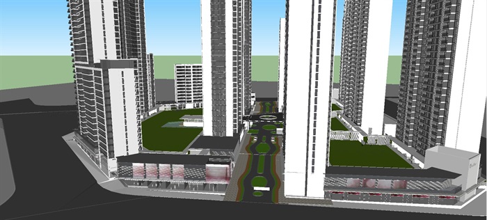 现代风格融创中心·武汉壹号院高层豪宅项目建筑方案SU模型(2)
