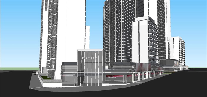 现代风格融创中心·武汉壹号院高层豪宅项目建筑方案SU模型(10)