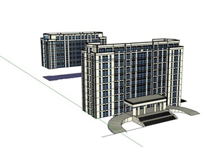 现代风格建筑办公楼设计SU(草图大师)模型