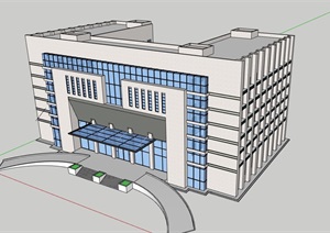 地税局多层详细的建筑楼设计SU(草图大师)模型