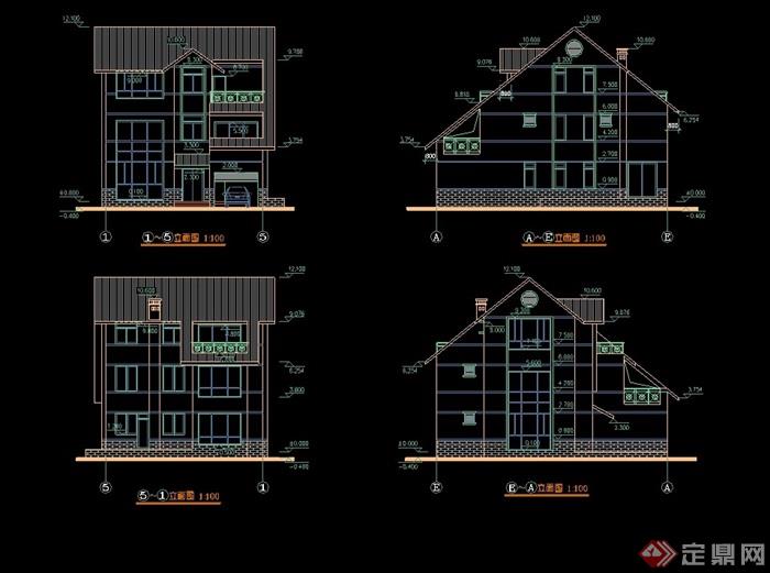 中式风格多层详细的住宅别墅设计cad施工图