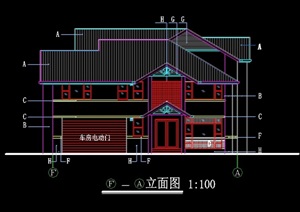 中式风格住宅完整别墅设计cad方案