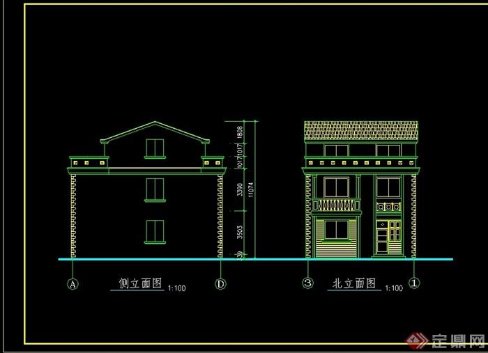 某欧式别墅建筑结构cad方案图