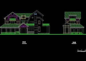 三个住宅别墅经典cad方案户型