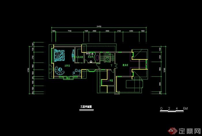 三个住宅别墅经典cad方案户型