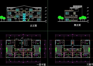 现代风格整体别墅建筑设计cad方案