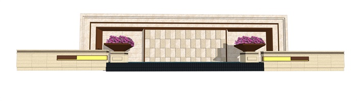 欧式风格详细的亭子景墙素材设计su模型