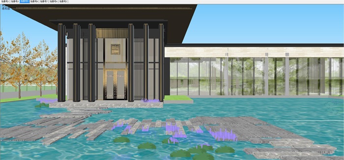 厦门龙湖首开·景粼原著示范区与售楼部建筑与景观SU模型(2)