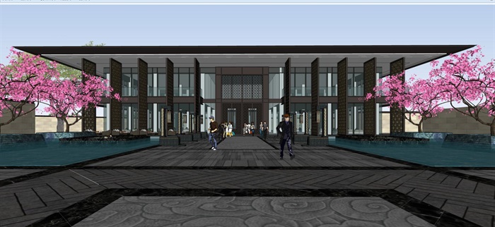 信达·御玺台售楼处示范区建筑与景观方案SU模型(12)