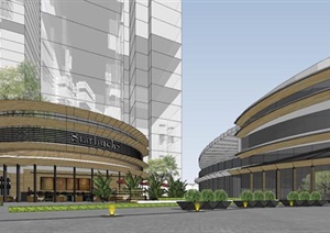 中山翠景售楼示范区 商业建筑与景观方案SU(草图大师)模型