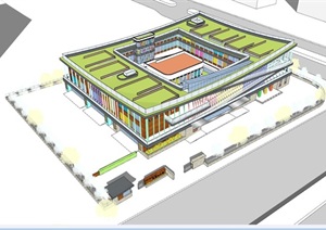 苏州工业园区西昱园12班幼儿园建筑方案SU(草图大师)模型