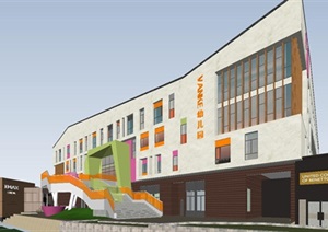 重庆南岸二塘万科金域学府项目（公寓、坡地沿街商业、幼儿园）建筑与景观方案SU(草图大师)模型