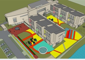 新城幼儿园建筑方案SU(草图大师)模型
