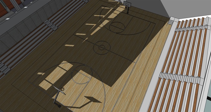 室内篮球场精细模型(1)