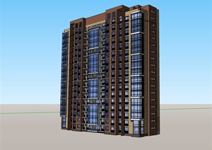 小高层住宅楼建筑设计SU(草图大师)模型