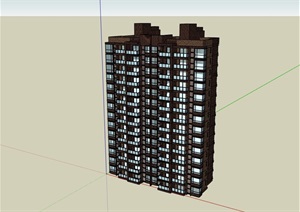 现代高层完整住宅楼建筑设计SU(草图大师)模型