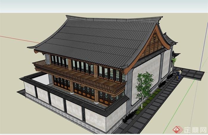 古典中式风格详细的别墅设计su模型