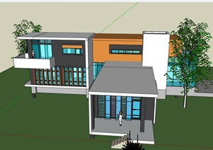 现代多层民居住宅楼详细建筑设计SU(草图大师)模型