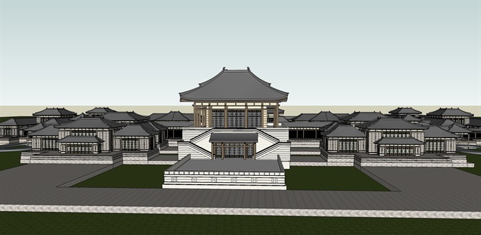 博物馆建筑群 汉唐风模型 (1)(10)