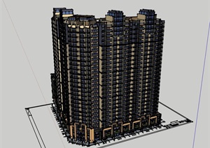 商业住宅高层建筑SU(草图大师)模型