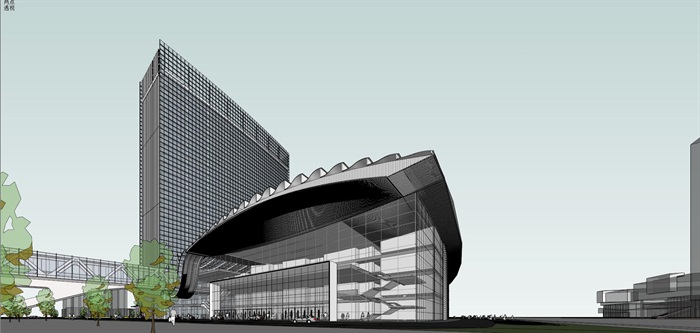 某详细的会展中心建筑设计su模型