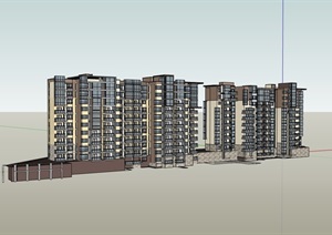 现代商业住宅高层建筑SU(草图大师)模型