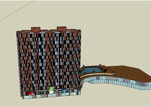 现代风格高层商业住宅建筑SU(草图大师)模型