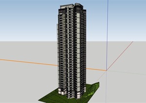 住宅高层建筑楼设计SU(草图大师)模型