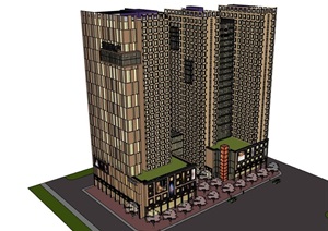 某商业住宅高层建筑楼设计SU(草图大师)模型