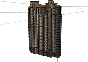 住宅高层小区建筑楼设计SU(草图大师)模型