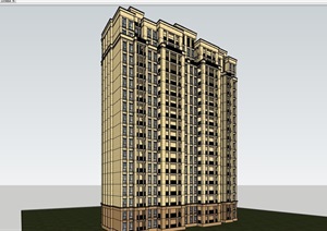 高层现代住宅小区建筑SU(草图大师)模型